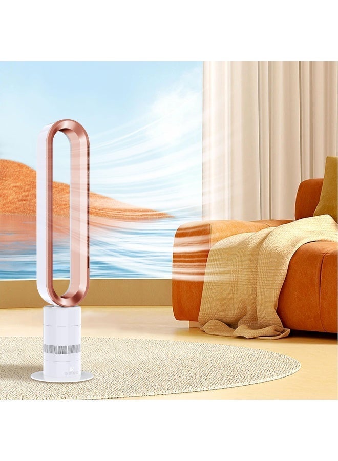 GREEN LION Rechargeable Air Cooler / Natural Wind for Pregnant Women & Babies / UK Plug Adapter / 1-10 Level Speed / DC Brushless Motor / Leafless Safe / 6200 RPM / LCD Touchscreen / Energy Saving - Gold & White - Image 4